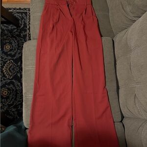 Elegant Wine Red Women's Pants